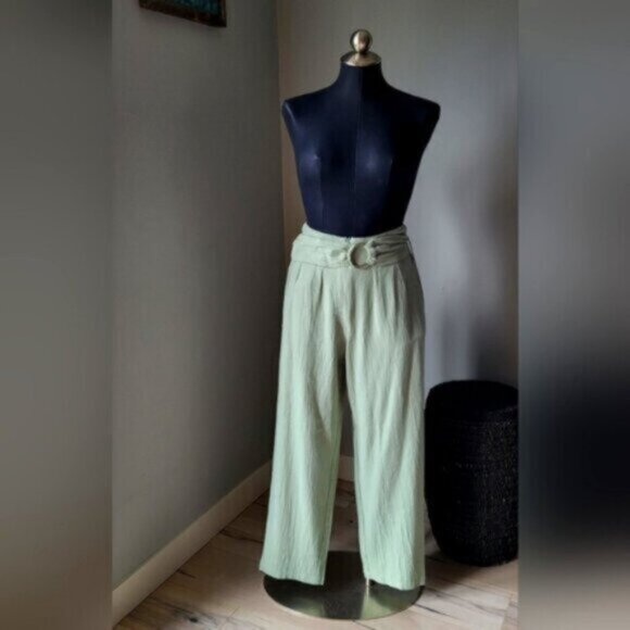 Mismash High Waist  Light Green Trousers NWT Sz Small - Picture 9 of 12